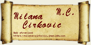 Milana Ćirković vizit kartica